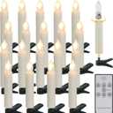 Flameless LED Clips Candles on Christmas Tree Battery Operated Christmas Candle Lights Window Pillar Candles with Remote Timer Perfect for Christmas Holiday Home Wedding Parties Dcor 20pcs
