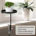 AQQHSAIN 2 Pcs Windowsill Clamp Tray Adjustable Metal Window Plant Shelves Stand Holder 7.9inch Window Planter Floating Shelves Windowsill Extension Tray for Indoor Plants Home Display Decor (Black)