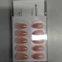 BTArtbox Press On Nails Short - Chrome French Tip Almond Press On Nails with Glue for Women, Opaque Soft Gel Glue On Nails in 16 Sizes - 32 Stick On Nails Kit, Coastal Glow