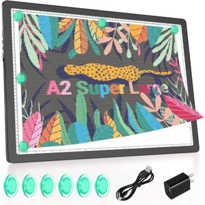 Bawaslom A2 Rechargeable LED Light Board,25.2"x18.4" Extra Large Light Pad with 5000mAh Battery,Magnetic Attraction,Lightbox for Tracing,Drawing,Sketching,Diamond Painting,Vinyl Weeding (Black)