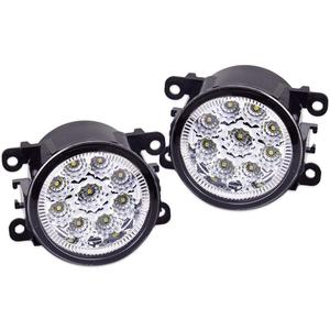beler 2 Pack LED White Fog Light Lamp Replacement in Box for Acura Honda Ford Nissan Lincoln Jaguar Subaru Suzuki Porsche (9 LED Bulbs)