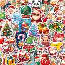 100PCS Christmas Stickers, Thickened Backing Christmas Stickers, Vinyl Xmas Party Favors Sticker Bulk, Waterproof Santa Claus Sticker Stocking Stuffers for Xmas Decoration |Easier to Peel Off