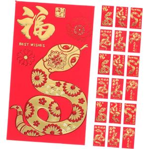 60pcs 2025 Year of The Snake Red Envelope Festival Wedding Money Envelopes for Holder Decoration with Savings Save Occasion Guest Birthday China Snake Year Money Pocket Fancy Paper (Assorted Color)