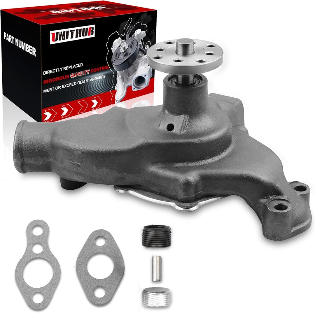 Engine Water Pump Automotive w/Gasket 1301350 9111 Compatible for Chevy GMC Pickup SBC 350 GM Motors Camaro Suburban Corvette Blazer Impala Jeep Pontiac 1955-1972