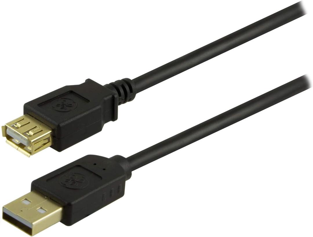 GE home electrical GE 6 ft. USB Extension Cable, Extend the Length of a USB Cable, USB-A Male to USB-A Female, for Laptop, Printers, USB Hubs, and More, Black, 34505