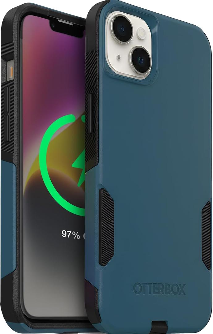 OtterBox iPhone 14 & iPhone 13 Commuter Series Case - Commuter Series Case -Thin, Dual-Layer, Pocket-Friendly, Port Cover - Blue/Black