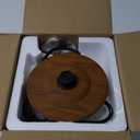 Topwit Electric Kettle Glass, For Hot Water, Tea and Coffee Dual Purpose Design, BPA-Free, 1L Pour Over Removable Stainless Steel Infuser, Auto-shut Off & Boil-dry Protect (Wood)