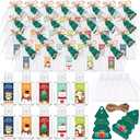 50 Sets Mini Hand Sanitizer Bottles Bulk 2oz Empty Christmas Hand Sanitizer Travel Size Wedding Favors for Guests with Organza Bags Thank You Tags for Woman Employees(Christmas,Multicolor)