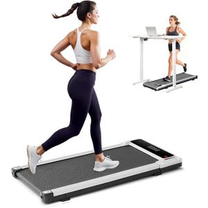 Walking Pad Treadmill, Portable Compact Electric Under Desk Walking Treadmill, Quiet Fitness Machine with Remote Control & LED Display for Home Office, Black