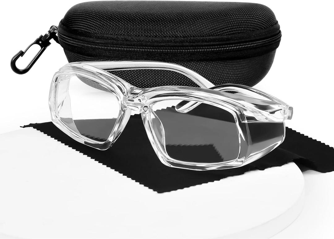 MORK&SUKY Safety Glasses for Men&Women, Anti-Fog Protective Eyewear with Side Shields for Woodworking, Lab Work, Construction (Clear)