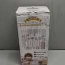 Kitchen Utensils Set - 446F Heat Resistant Silicone Cooking Utensils Set-Kitchen Tools and Gadgets for Cooking Nonstick Cookware with Tongs,Turner,Spatula,Spoon,Brush,Peeler,Grater,Scissors (Khaki)