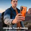 FNTCASE for Samsung Galaxy S25-Plus Case: for Galaxy S24-Plus Case with [Built-in Screen Protector & Kickstand] [Military-Grade Drop Protection] Heavy Duty Protective Full Body Shockproof TPU Orange