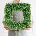 24 Inch Large Boxwood Wreath, Spring Summer Artificial Green Wreaths for Front Door Farmhous Wedding Window Hanging Wall All Year Round Indoor & Outdoor St Patrick's Day Decor