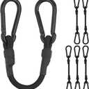Bungee Cords with Carabiner Hooks, 12 Inch Small Short Resistant Bungee Cords with Hooks, Black, 6 Pack for Multiple securing Options