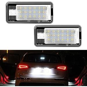 AUTOXBERT LED License Plate Lights Tag Lamp Replacement for Audi A3 A4 A6 A8 S3 S4 S6 S8 Q7 RS4 RS6, 2 Packs Set, No Error&6000K White