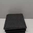 Woven Wicker Storage Baskets 2-Pack, 11x11 Handwoven Paper Rope Organizer Bins, Foldable Cube Storage Cubes with Built-in Handles for Shelves and Closet Organization(Classic Black)