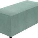 uxcell Stretch Ottoman Cover Rectangular Oversized Square Ottoman Slipcover with Elastic for Foot Stool Living Room Bedroom Fit Length 130-160cm / 51"-63", X-Large, Bean Green