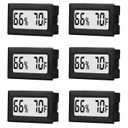 6 Pack Mini Small Digital Hygrometer Thermometer Indoor Temperature and Humidity Meter Gauge with Temp Humidity Sensor Monitor Fahrenheit () for Jars,Home,Room