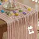 IVAPUPU 2 Pcs Cheesecloth Table Runner - 10ft Dusty Pink Easter Decor Boho Gauze Cheese Cloth Table Runners for Baby Shower Decoration Wedding Party Spring Garden Farmhouse