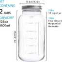 eleganttime 128 oz Mason Jars Extra Wide Mouth 2 Pack, 1 Gallon Glass Large Jars with Airtight Lid, Safe for Food Storage,Curing, Fermentation and Preservation(Not standard wide mouth)
