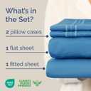 Full Size 4 Piece Sheet Set - Comfy Breathable & Cooling Sheets - Hotel Luxury Bed Sheets for Women and Men - Deep Pockets, Easy-Fit, Soft and Wrinkle Free Sheets - Denim Blue Oeko-Tex Bed Sheet Set