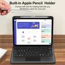 D DINGRICH iPad Pro 13 inch Case 2024 with Keyboard, Magnetic Bluetooth Keyboard with Multi-touch Trackpad, 7 Color Backlit, Smart Folio Leather Cover with Pencil Holder for iPad Pro 13-inch M4, Black