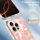 OOK Magnetic for iPhone 16 Pro Case Pink Primrose Floral Design [Compatible with MagSafe] [10FT MIL-Grade Drop Protection] Clear Bumper with Accents for iPhone 16 Pro Phone Case (6.3")