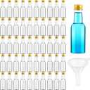 Tessco for you 100 Pcs Mini Bottles Plastic Mini Salad Dressing Bottle Christmas Small Shooter Holders with Cap Hot Sauce (0.8 oz,Gold)