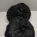 2 Pieces Round Plush Ball Throw Pillow Soft Circle Decorative Spherical Fuzzy Pillows 10 Inch for Bedroom Living Room Office School Couch Chair Bed Decorations(Black)