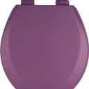 Toilet Seat, Slow Close, Soft Touch, Ultra-Smooth Matte Finish (No Orange-Peel Texture), Premium Moulded Wood, Quick Release, PIKLiDS (Purple, Round)