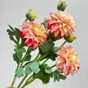 3 Pieces Pink Artificial Dahlias,21"Silk Flowers with Stems,Winter Flowers Artificial for Decoration,Long Stem Artificial Flowers for Tall Vase,Wedding Party Decor Spring Decorations for Home (Pink)