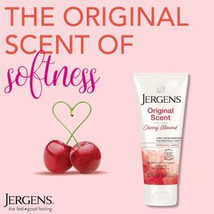 Jergens Original Scent Dry Skin Body Lotion, Hand and Body Moisturizer, Cherry Almond Essence, Dermatologist Tested, 2 Oz, Pack of 12