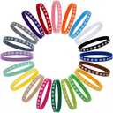 Frienda 60 Pieces Puppy Whelping Collars Newborn Pet Collars Double-Sided Adjustable ID Bands Puppy ID Bands for Newborn Pet Dog Cat (S,M,L,Paw Print)