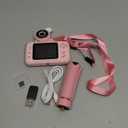 Upgrade Kids Selfie Camera,Chritmas Birthday Gift for 3-9 Years Old Girls,Portable Toy for 3 4 5 6 7 8 9 Year Children,Toddler 1080HD Digital Video Camcorder Camera with 32G SD Card Pink