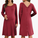 Ekouaer 3 in 1 Labor/Delivery/Hospital Gown Maternity Dress Nursing Nightgown Sleepwear for Breastfeeding (Medium, Dark Green)