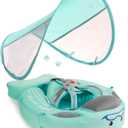 Mambobaby Baby Swim Float with Tail & UPF Sun Canopy Special Edition Green, Medium