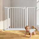 Safety Gate for Stairs & Doorways, Auto-Close Baby Gate or Dog Gate Pressure Mount No Drilling, 30" Tall All Metal Frame with Dual Locking System (White, 30" Tall 29"-43" Wide)