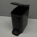 TIPGO Slim Bathroom Trash Can with Lid Soft Close, Step Pedal, 6 Liter / 1.6 Gallon Stainless Steel Trash Bin, Small Garbage Cans for Bedroom, Office, Kitchen (Matte Black)