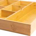 Varella Living Bamboo Drawer Organizer – Adjustable Silverware and Utensil Tray for Kitchen
