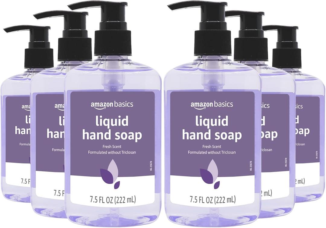 Amazon Basics Original Fresh Liquid Hand Soap with Moisturizers, 7.5 Fl Oz (Pack of 6)
