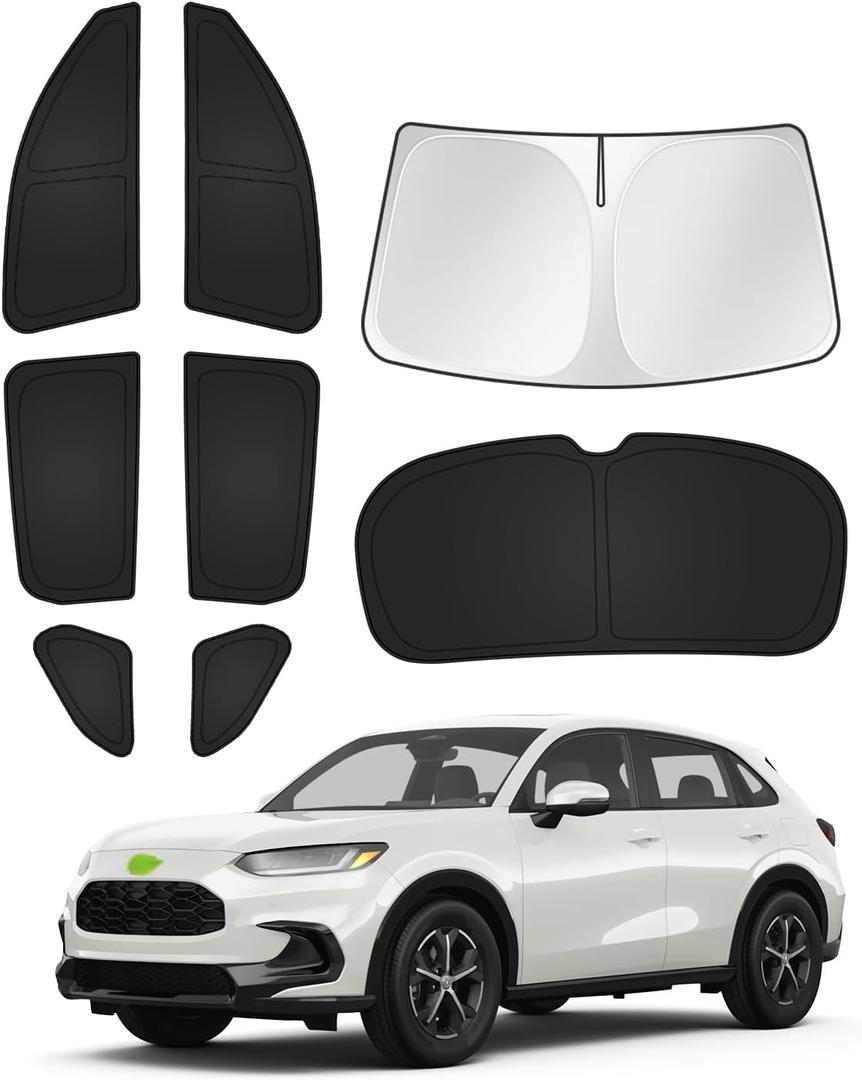 Canvcle Sunshades for Honda HRV 2023-2025 2026 HR-V Accessories Windshield Sun Shade Side Rear Window Shade Cover Sun Visor Shield Privacy Protection Keep Vehicle Cool Black 8PCS