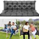 1 MIDDLE ONE Porch Swing Cushions, Memory Foam Outdoor Replacement Cushion for Patio Swing Furniture, Water-Resistant 3 Seat Bench Swing Cushion, 60x40 Inch (Grey)