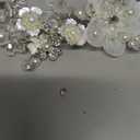 SWEETV Flower Girl Headpiece Ivory Tulle Flowers Wedding Headband for Girls, Princess Pearl Hair Accessories for Birthday Party, First Communion