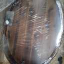 TIDITA Acacia Oval Wooden Serving Tray with Handle, 20"x15", Walnut Color