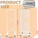 Colingmill 1 Pack 15 Tier Cabinet Doors Paint Drying Rack with Casters 16 in Rods 20 in Base White Powder Coated Iron Detachable Crossbars Space Saving for Painted Wood Panels Doors