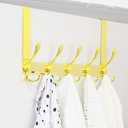 SKOLOO Over The Door Hook - for Doors up to 1-3/4'' Thickness, Pack of 2, Metal Door Hanger with 5 Triple Hooks, Over The Door Hanger for Coats, Hats,Towels, Gold, Assembly Required