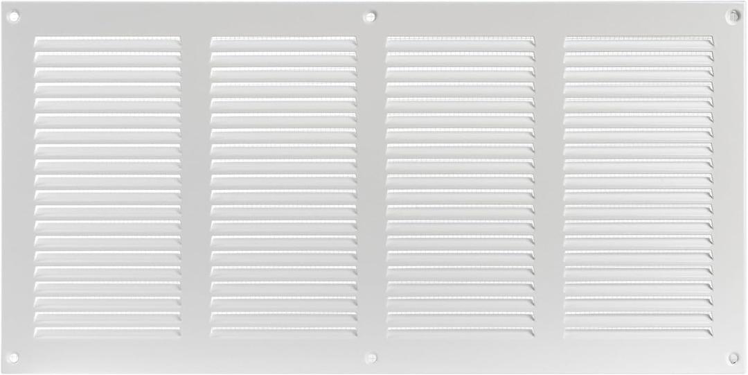 16" x 8" Inch Steel Return Air Grilles - Sidewall and Ceiling - Air Vent Cover - HVAC - with Insect Protection Screen (16" x 8", White)