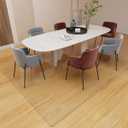 【16 Anti-Slip Stickers Included】 5'×7' Clear Vinyl Rugs for The Floor, Waterproof Vinyl Floor Mat, Plastic Floor Protector for Hardwood, Wipeable Clear Carpet Protector for Under Dining Table/Bedroom