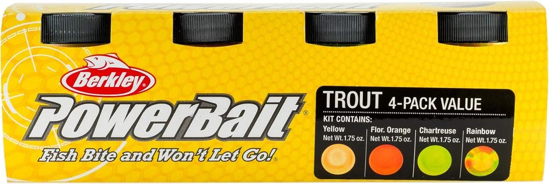 Berkley PowerBait Trout Fishing Dough Bait (Assorted 4-Pack)