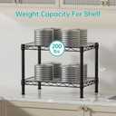 SINGAYE 2 Small Shelves Kitchen Storage Shelf Wire Shelving Unit Metal Shelf Adjustable Organizers Storage Shelving for Office Pantry Black 12" D X 18" W X 12" H